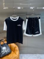 バレンシアガ パンツ メンズ偽物 運動セット ランニング 純綿 通気性いい トップス ブラック