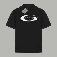 バレンシアガtシャツcrewコピー 純綿 トップス 半袖 プリント 夏服 ブラック