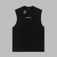 激安 バレンシアガtシャツサイズ感コピー トップス 純綿 無袖 シンプル ブラック