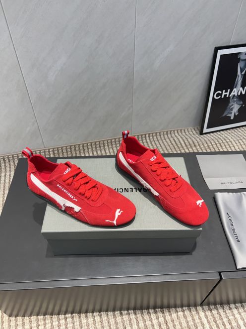 balenciaga スニーカー トリプル sコピー カジュアルシューズ PUMAとコラボ 運動 レッド