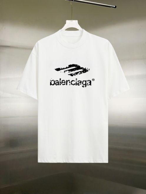 バレンシアガtシャツ レディースコピー 純綿 トップス 短袖 プリント 男女兼用 ホワイト