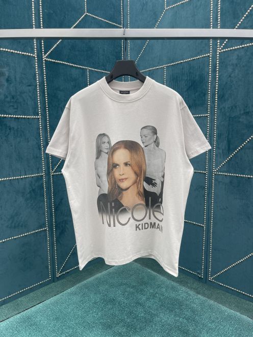 大販売商品 バレンシアガ tシャツ 人コピー ゆったり プリント トップス 100％綿 ホワイト