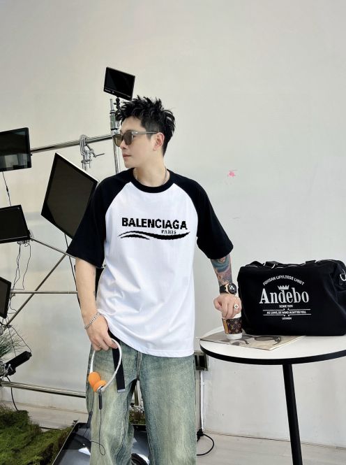 バレンシアガコラボtシャツ偽物 綿100％ ゆったり 無地 ハンサム トップス ホワイト