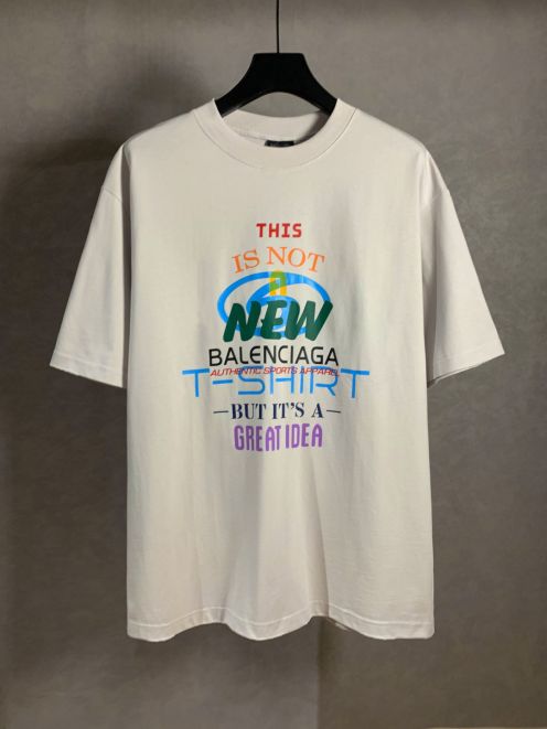 高品質 バレンシアガtシャツメンズ激安通販 男女兼用 純綿 トップス 短袖 プリント ホワイト