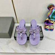 バレンシアガ サンダル アウトレットスーパーコピー 上質 ハイヒール 優雅レディ スリッパ パープル