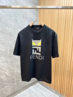 大得価のフェンディ t シャツ メンズコピー 純綿 トップス プリント 短袖 シンプル ブラック