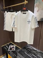 fendi シャツ メンズ偽物 純綿セット トップス プリント 短袖Ｔシャツ ゆったり 上質 ホワイト