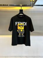 目を引く存在感 fendi t シャツ レディーススーパーコピー 純綿 トップス プリント 短袖 ブラック