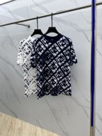 高級感 フェンディ メンズ t シャツコピー 純綿 トップス プリント 短袖 ゆったり ブラック