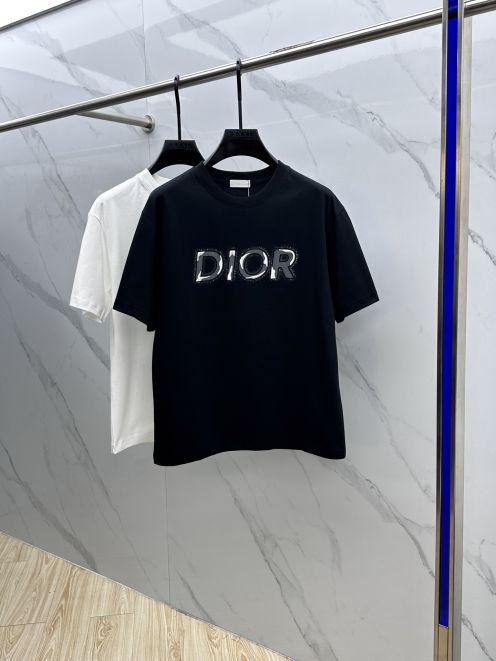 男女兼用 ディオールtシャツメルカリスーパーコピー 短袖 プリント 通気性いい トップス ブラック