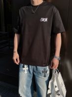 ディオールtシャツコーデコピー 通気性いい トップス 短袖 100％綿 ブラック
