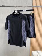 ディオール特徴偽物 運動セット ショットパンツ 半袖Ｔシャツ 男女兼用 ブラック