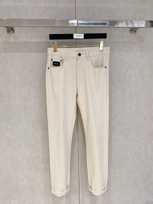 フェンディジーンズ偽物 デニム 美脚 カジュアルパンツ ハンサムメンズ ホワイト