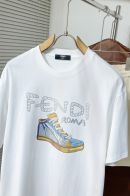 t シャツ フェンディコピー質 トップス ロゴプリント 短袖 柔らかい シンプル ホワイト
