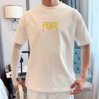 フェンディ モンスター t シャツコピートップス ゆったり 短袖 純綿 プリント ホワイト