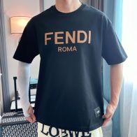 限定の人気フェンディ フィラ t シャツスーパーコピー トップス ゆったり 短袖 純綿 プリント ブラック