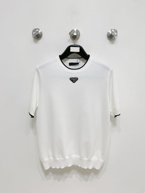 激安 プラダ キッズ t シャツコピー シンプル  純綿 トップス 上質 柔らかい 短袖 ホワイト