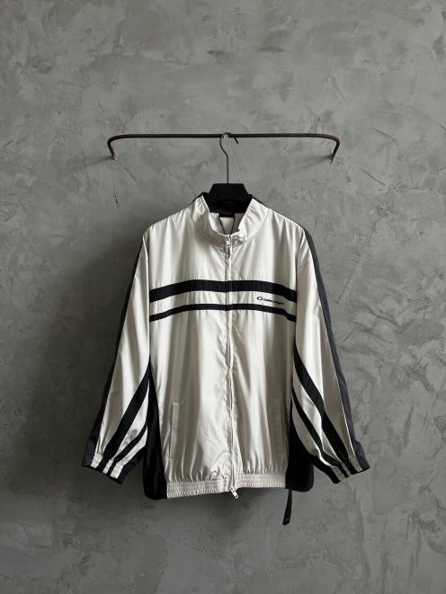 バレンシアガ スーパーコピー 25SS ピンク×ブラック配色 カラーブロック切替ジャケット