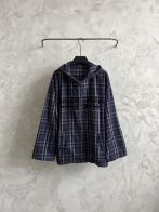 バレンシアガ 芸能人 着用注目 起毛チェック柄 フーディジャケット 秋冬ストリート新作