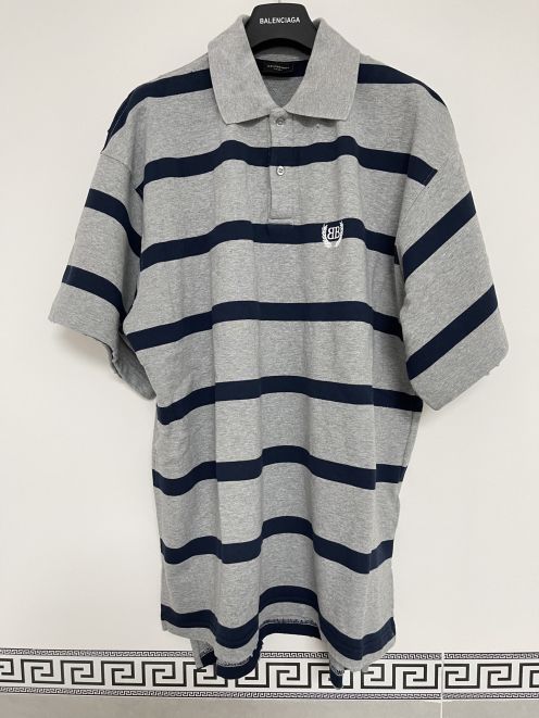 バレンシアガ AAA級レプリカ 25SS 重厚ボーダー 半袖ポロシャツ メンズ レディース対応