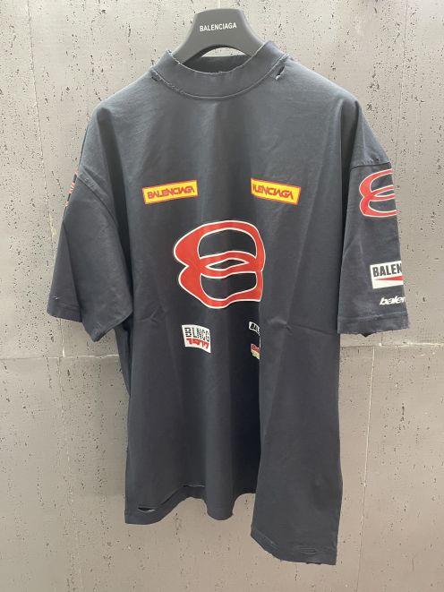 バレンシアガ ブランド コピー 安全通販 25SS レーシング ダブルリング 半袖Tシャツ