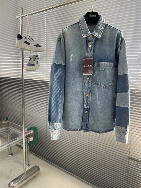 グッチ AAA級レプリカ 25SS 新作 デニムジャケット ヴィンテージ風仕上げ