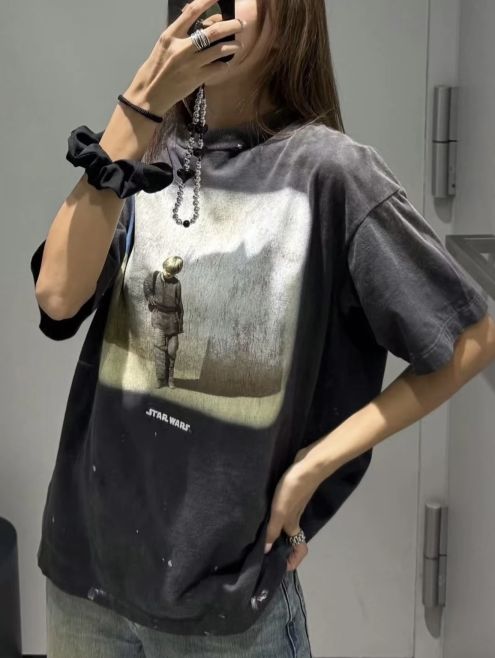 セントマイケル × スターウォーズ SW SS Tシャツ 男女兼用 夏服 通気 快適な着心地 シンプルデザイン 高評価 コピー ブランド