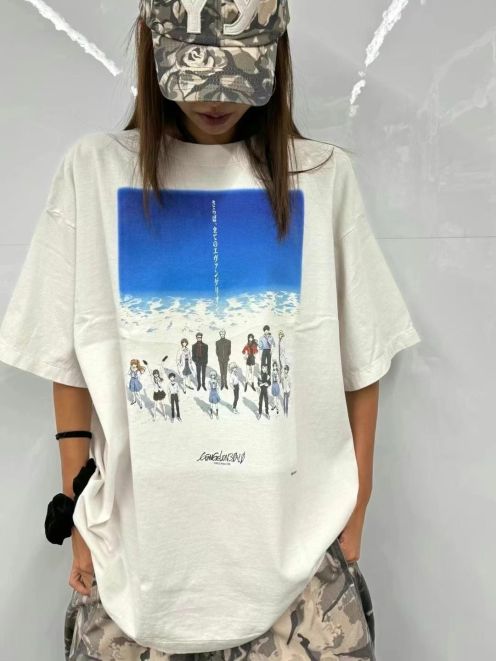 セントマイケル × エヴァンゲリオン × GEEKS RULE EV_SS Tシャツ 男女兼用 夏服 通気 シンプルデザイン 快適な着心地 激安 発送保証