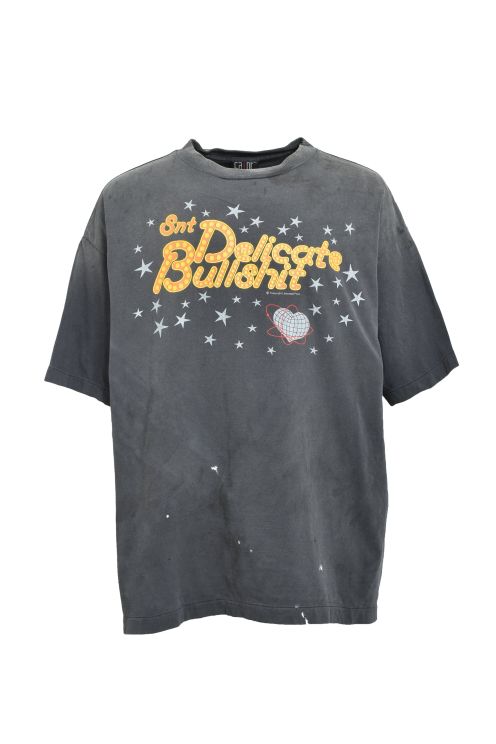セント マイケル DELICATE BULLSHIT SS Tシャツ 星ネオンロゴ ヴィンテージ加工 2025新作 ブランド服コピー 激安 高再現度 レビュー高リピ率