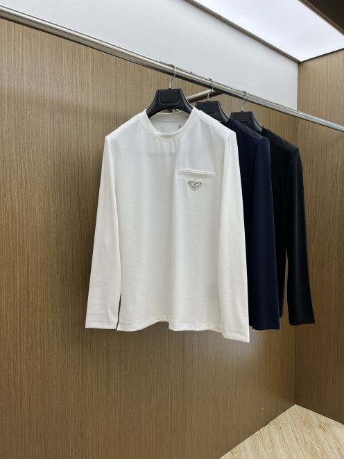プラダ 長袖Tシャツ 2025新作 偽物 高評価 通気 男女兼用 快適な着心地 シンプルデザイン 丁寧な縫製 レビュー高リピ率