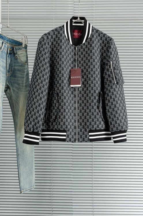 グッチ ブランド コピー ジャケット 2025新作 GG総柄 ボンバージャケット ブラック 高級感仕上げ 男女兼用 通気 快適な着心地 安心サイト