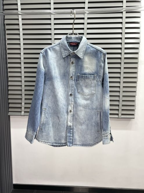 グッチ 高再現度デニムシャツ 激安通販 2025新作 精密ディテール 男女兼用 シンプルデザイン 快適な着心地
