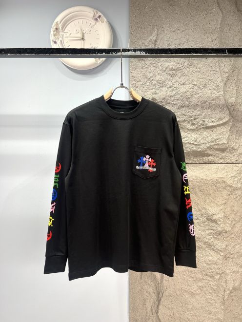 クロムハーツ 長袖Tシャツ 激安屋口コミ 2025新作 高級感仕上げ 上質素材 丁寧な縫製 マルチカラー刺繍
