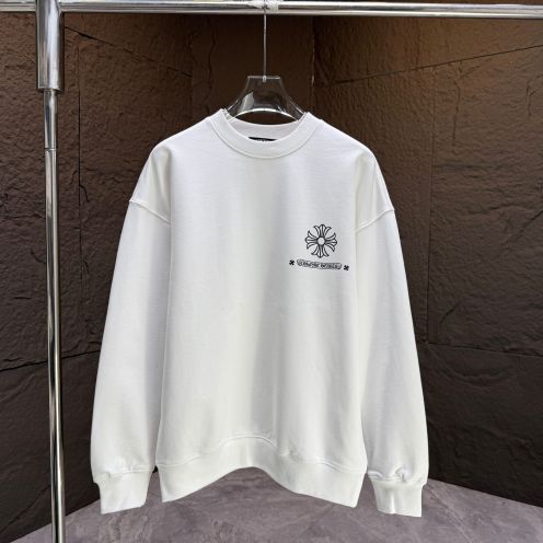 クロムハーツ スウェット n級 2025新作 ホワイト クロスロゴ プリント 高品質 シンプル モード ストリート