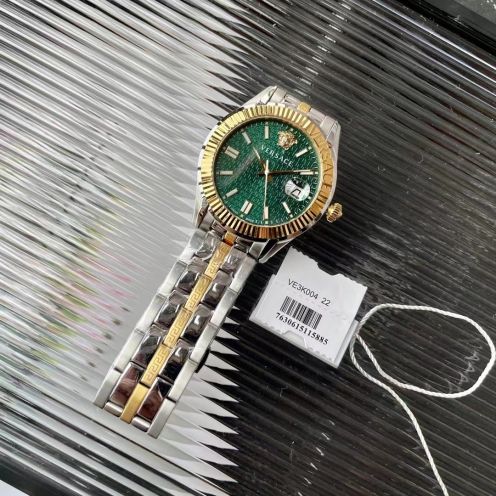 ヴェルサーチ ブランド コピー 安全通販 高級レベル仕様 高再現度 精密ディテール メンズ腕時計 グリーンダイヤル 2025新作