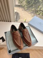 プラダ ローファー メンズ ブランド コピー 快適な履き心地 カジュアルにも上品にも ブラウン レザー