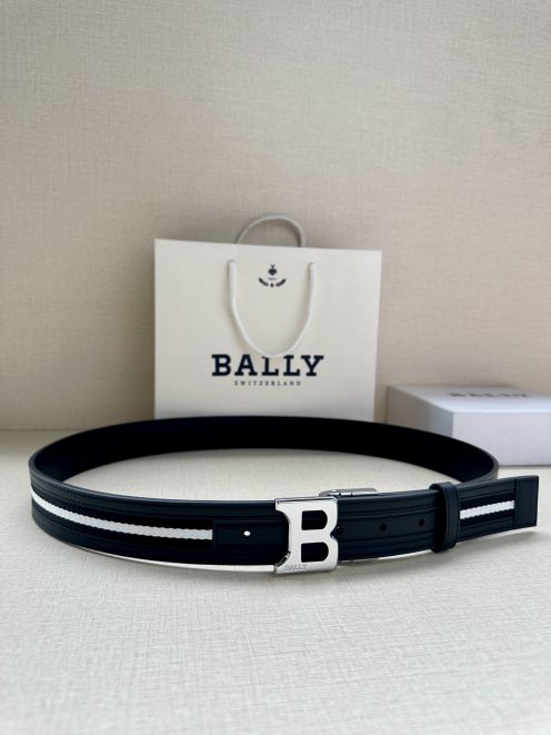 バリー ベルト 2025新作 格安 高再現度 丁寧な縫製 発送保証 安心サイト シルバーBバックル仕様 ブラックホワイトライン