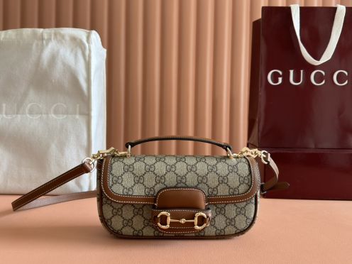 グッチ ホースビット1955 ミニショルダーバッグ GGキャンバス ブラウン 偽物 バレない再現度 品質管理徹底 高級感漂う 即納対応
