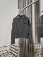 ミュウミュウ ハーフジップ ニットトップス グレー 激安屋口コミ シンプルデザイン 上質ウール素材 快適な着心地 即納対応