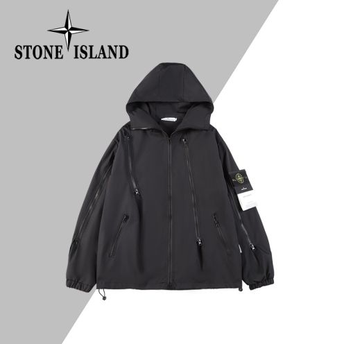ストーンアイランド 偽物 バレない再現度 マルチジップフードジャケット 2025新作 防水防風仕様 快適な着心地 高品質仕上げ ユーザー満足保証