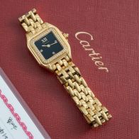 カルティエ 時計 レディース スーパーコピー 激安通販 パンテール ゴールド ブラックフェイス ダイヤ装飾 高級腕時計