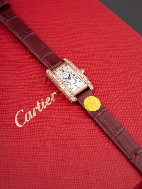 カルティエ 時計 レディース ブランド コピー 高品質 タンク アロンジェ ダイヤ ローズゴールド 高級腕時計