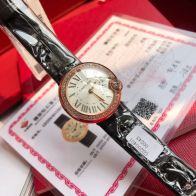 カルティエ Ballon Bleu ダイヤベゼル ブラックレザー 高級感仕上げ スーパーコピー 高再現度 レディース腕時計 安心サイト