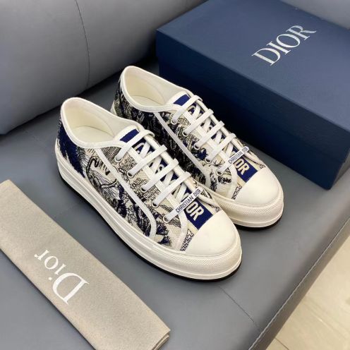 ディオール スニーカー 2025新作 格安 高品質 トワルドジュイ ネイビーローカットモデル 上質素材 高再現度デザイン 発送保証