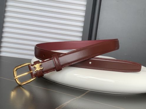 セリーヌ ベルト 優良サイト トリオンフ金バックル ボルドー 本革仕様 2025新作 高再現度 高級感仕上げ 上質モデル