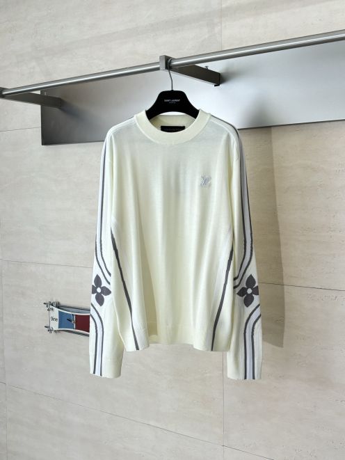 ルイ・ヴィトン モノグラムライン ニットセーター 2025新作 優良サイト 男女兼用 高級感仕上げ 肌触り良好 通気性抜群 快適な着心地