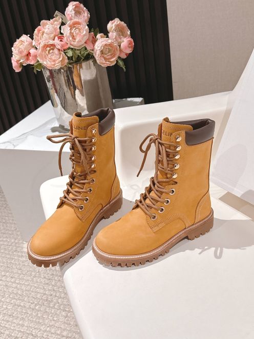セリーヌ 定番モデル レースアップブーツ 優良サイト 高評価 本革使用 精密ディテール 安心取引
