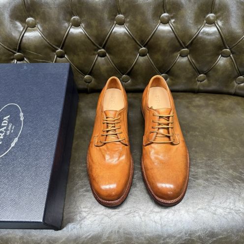 プラダ メンズ レザードレスシューズ 格安 2025新作 高再現度 精密ディテール 上質感 高級感仕上げ 職人技術再現 発送保証 安心サイト