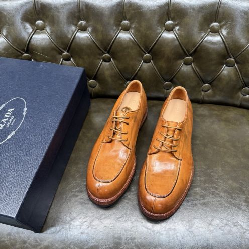 プラダ メンズ Uチップレザードレスシューズ 優良サイト 2025新作 高再現度 精密ディテール 上質感 高級感仕上げ 職人技術再現 発送保証