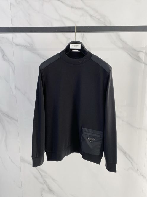 プラダ 優良サイト ロゴポケット長袖トップス 2025新作 定番モデル 高再現度 高品質仕上げ 快適な着心地 通気性良好 男女兼用